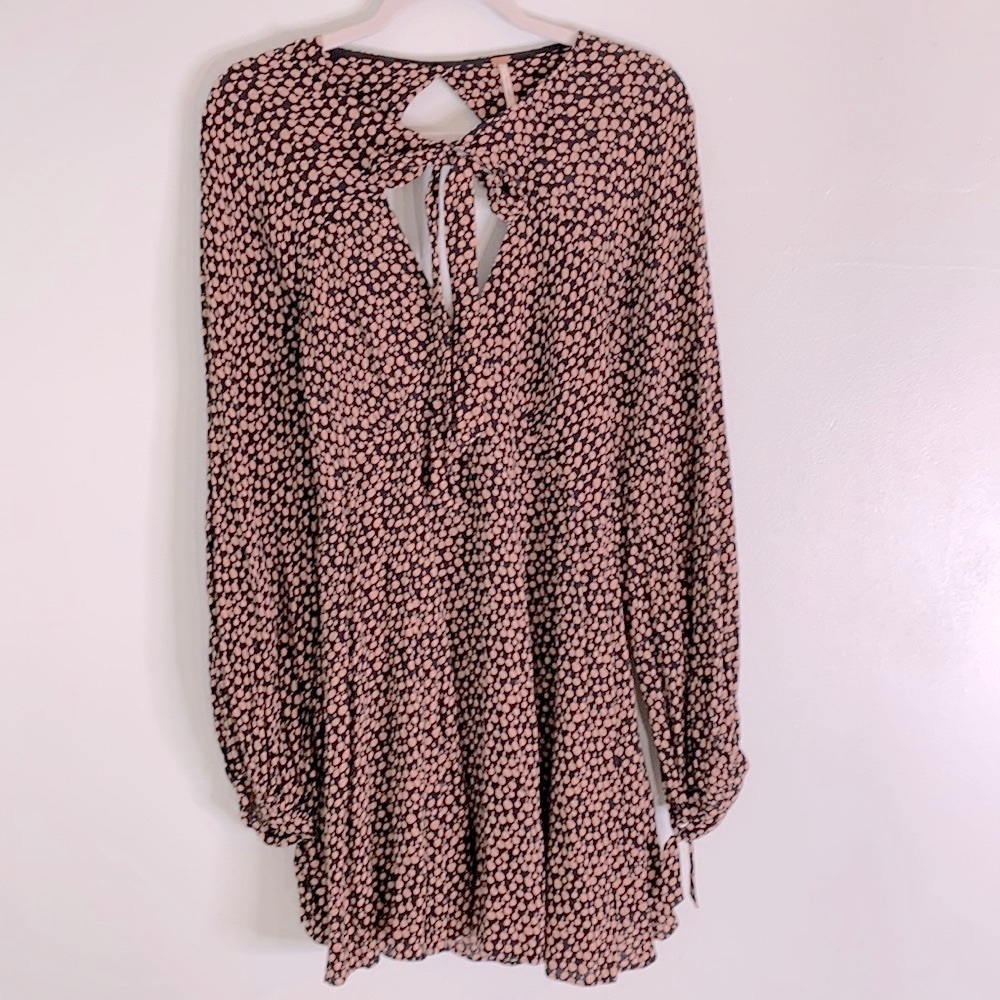 Free People Black and Cream Backless Dress